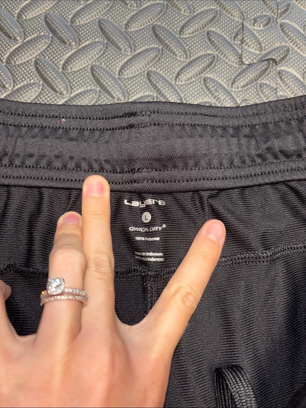 Men's Black Athletic Shorts with Blue Side Panels